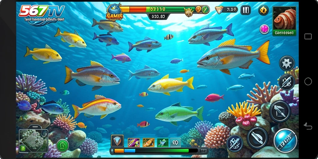 Tampilan gameplay 567TV yang penuh aksi tembak ikan.