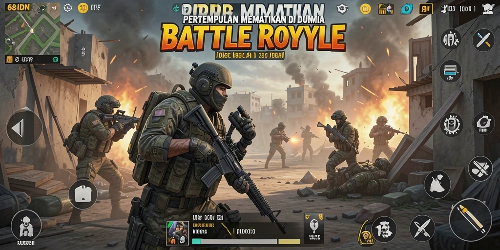Screenshot gameplay 68IDN yang menegangkan di arena Battle Royale.