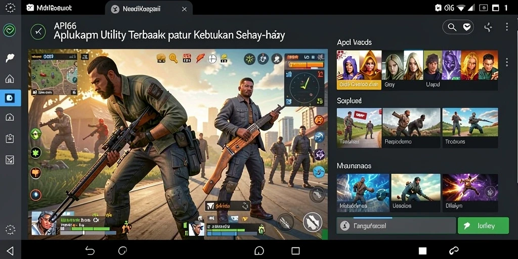 Tampilan antarmuka utama aplikasi API66 dengan fitur utility.