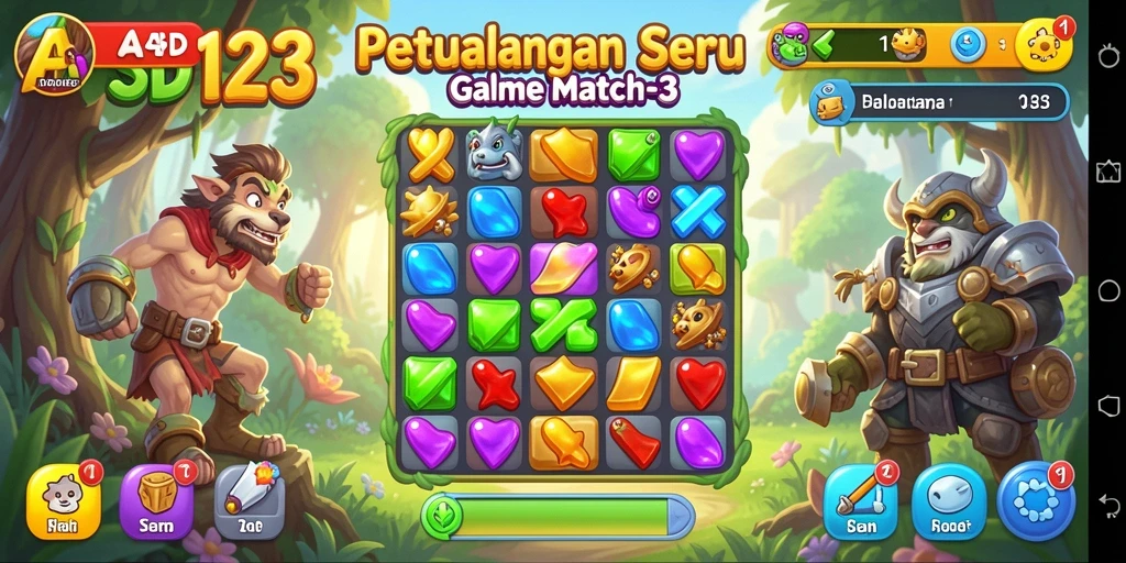 Gameplay seru dengan elemen Match-3 yang menarik di ASD123.