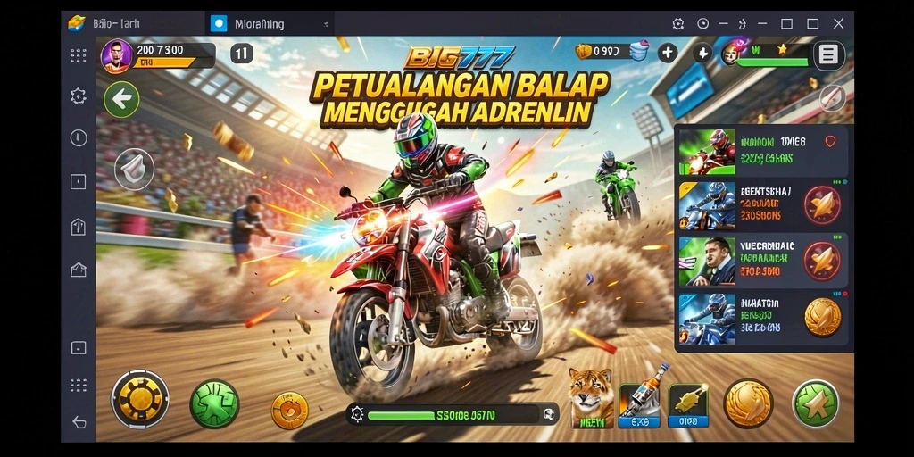 Gameplay Racing yang mendebarkan dan menantang di BIG777.