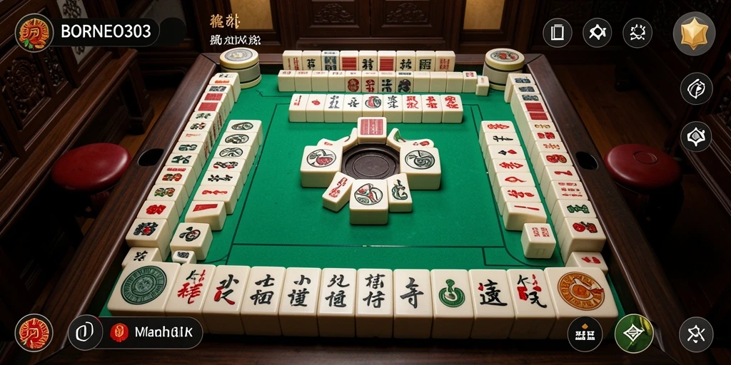 Tangkapan layar gameplay Mahjong yang mendebarkan di BORNEO303.