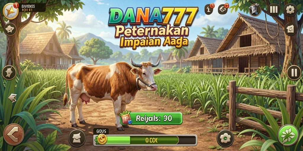 Screenshot menunjukkan pemain yang sedang merawat tanaman di Lauh Pertanian.