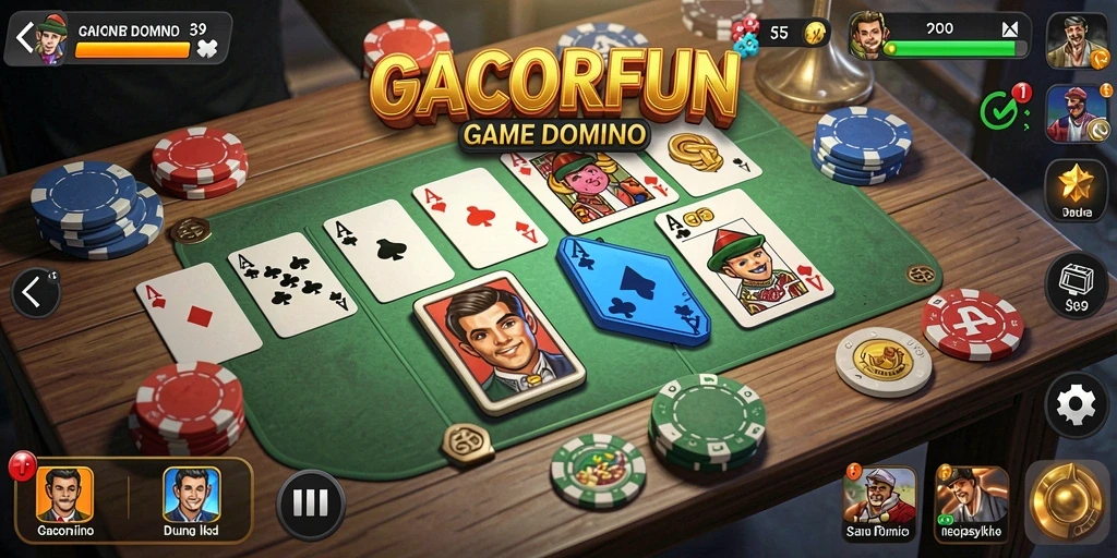 Tampilan menarik dari game Domino GACORFUN saat bermain.