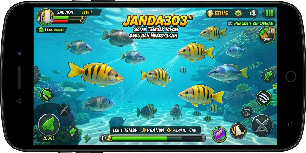 Tampilan gameplay menembak ikan yang seru dan menarik di JANDA303.