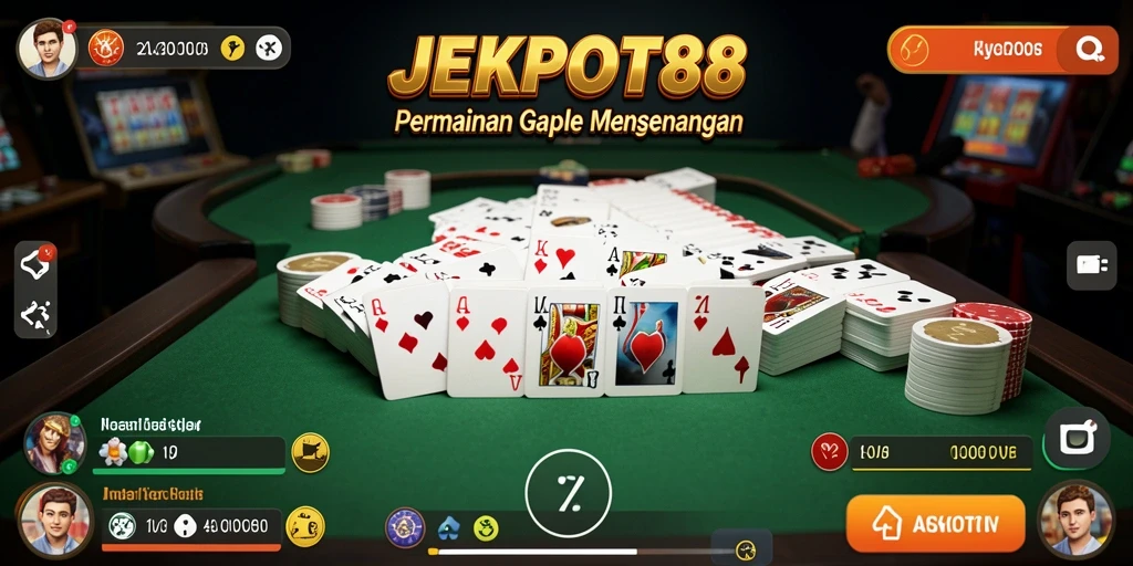 Gameplay seru Gaple di aplikasi JEKPOT88.