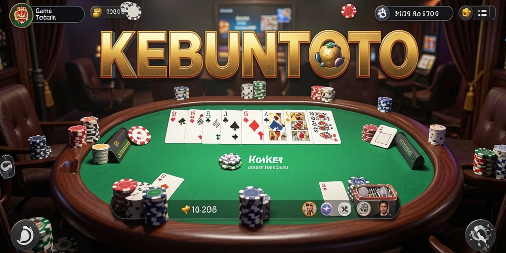 Tampilan gameplay KEBUNTOTO yang menarik saat bermain poker.