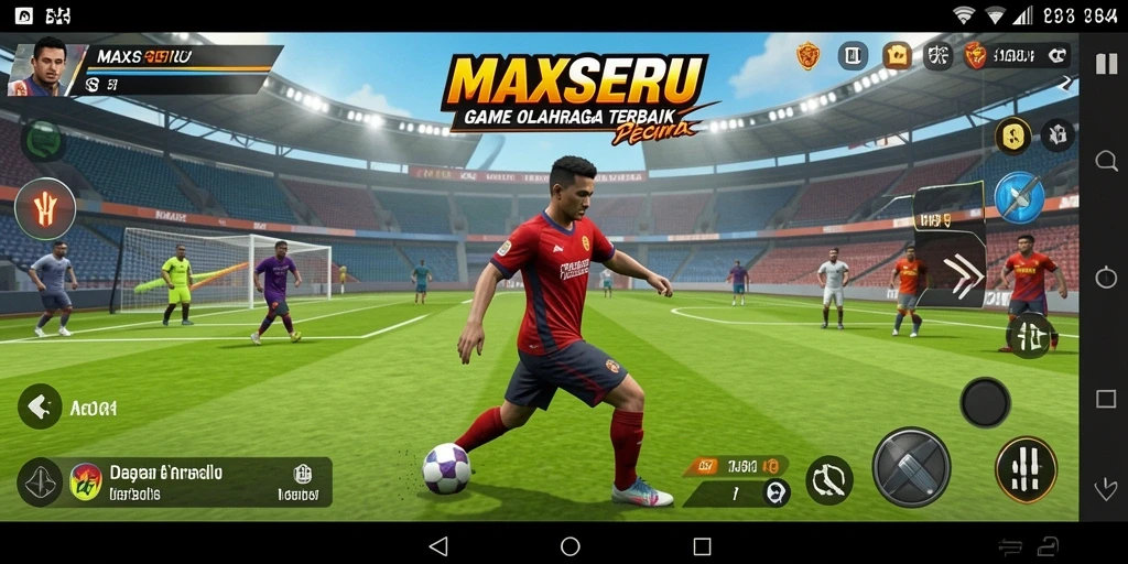 Tampilan gameplay MAXSERU yang dinamis dan menarik.