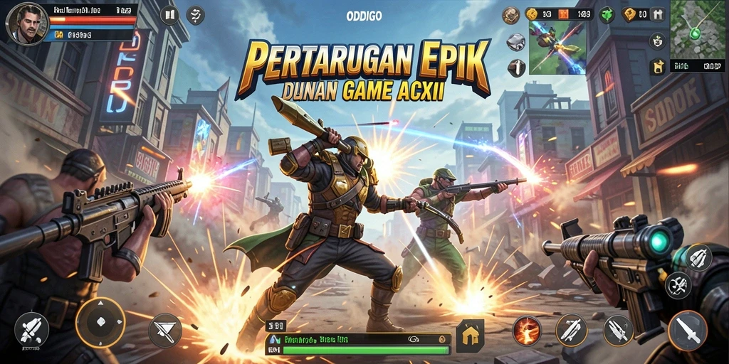 Screenshot ODDIGO menampilkan aksi seru dan gameplay yang intens.