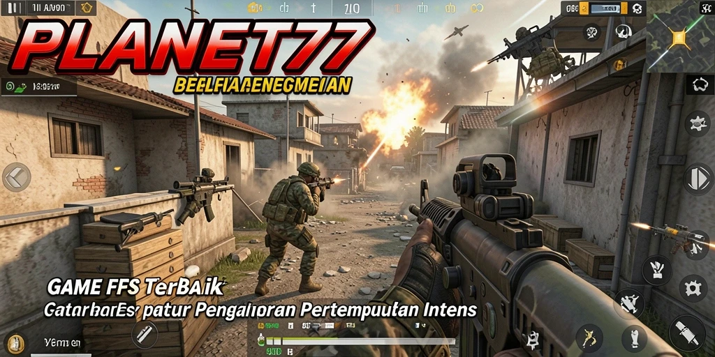 Tampilan gameplay intens <strong>PLANET77</strong> dengan pertempuran mendebarkan di dunia virtual.
