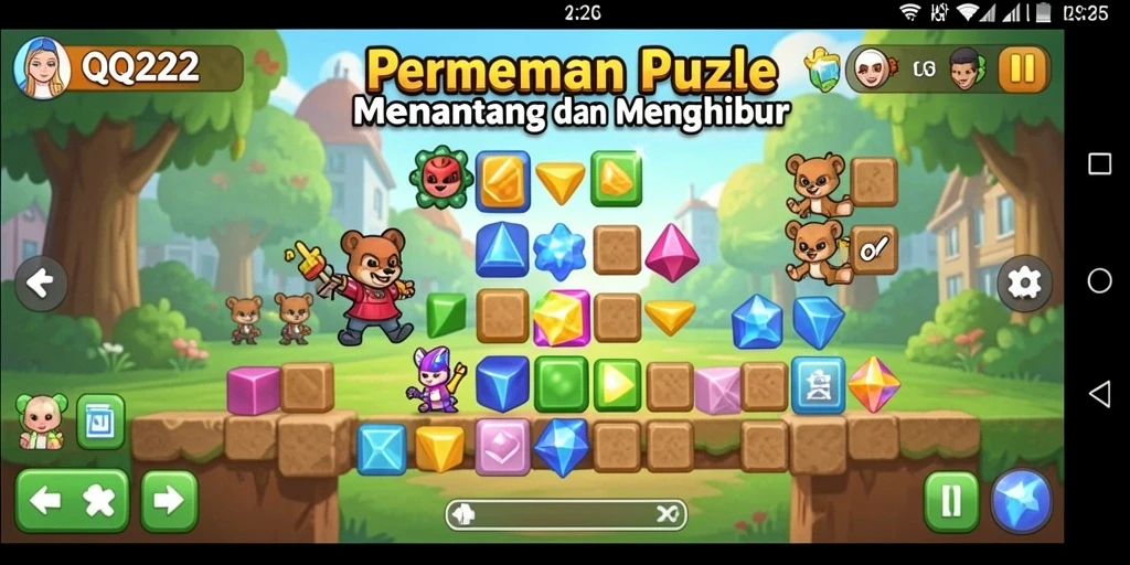 Screenshot gameplay <strong>QQ222</strong> menampilkan tantangan Puzzle yang mendebarkan.