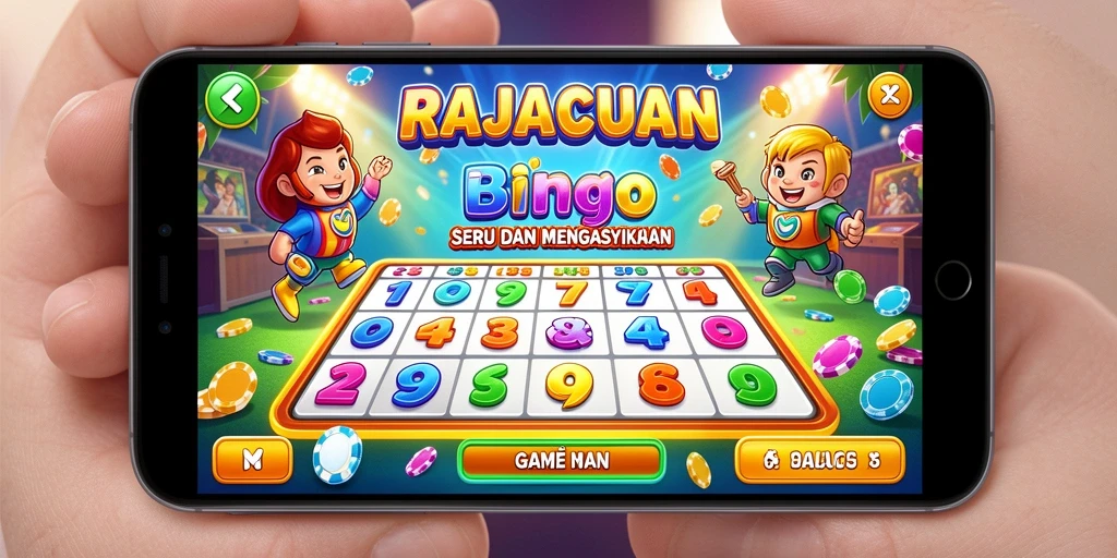 Screenshot gameplay RAJACUAN menampilkan serunya permainan Bingo yang interaktif.