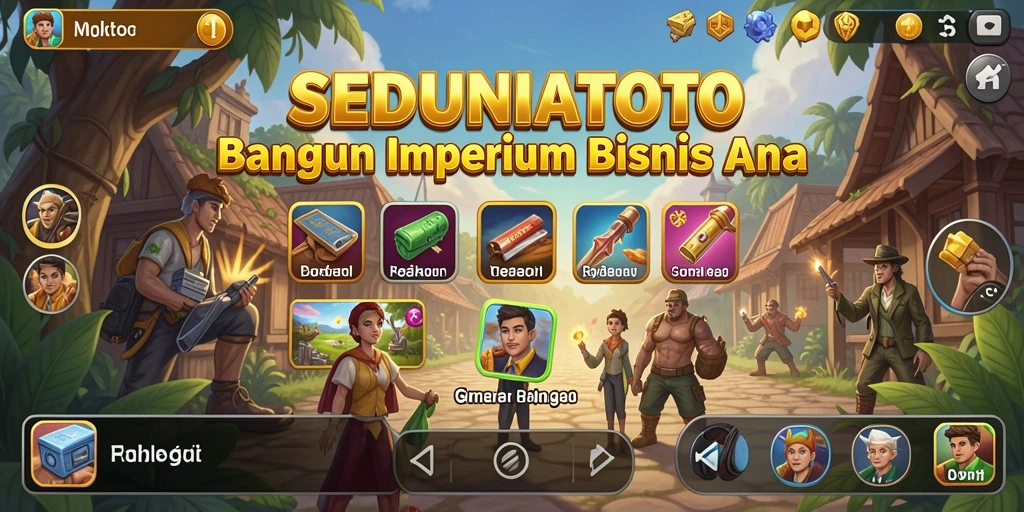 Screenshot gameplay SEDUNIATOTO yang menunjukkan pengelolaan bisnis.