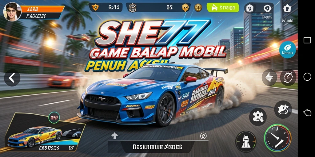 Tampilan gameplay Racing yang menegangkan dan mendebarkan di SHE777.